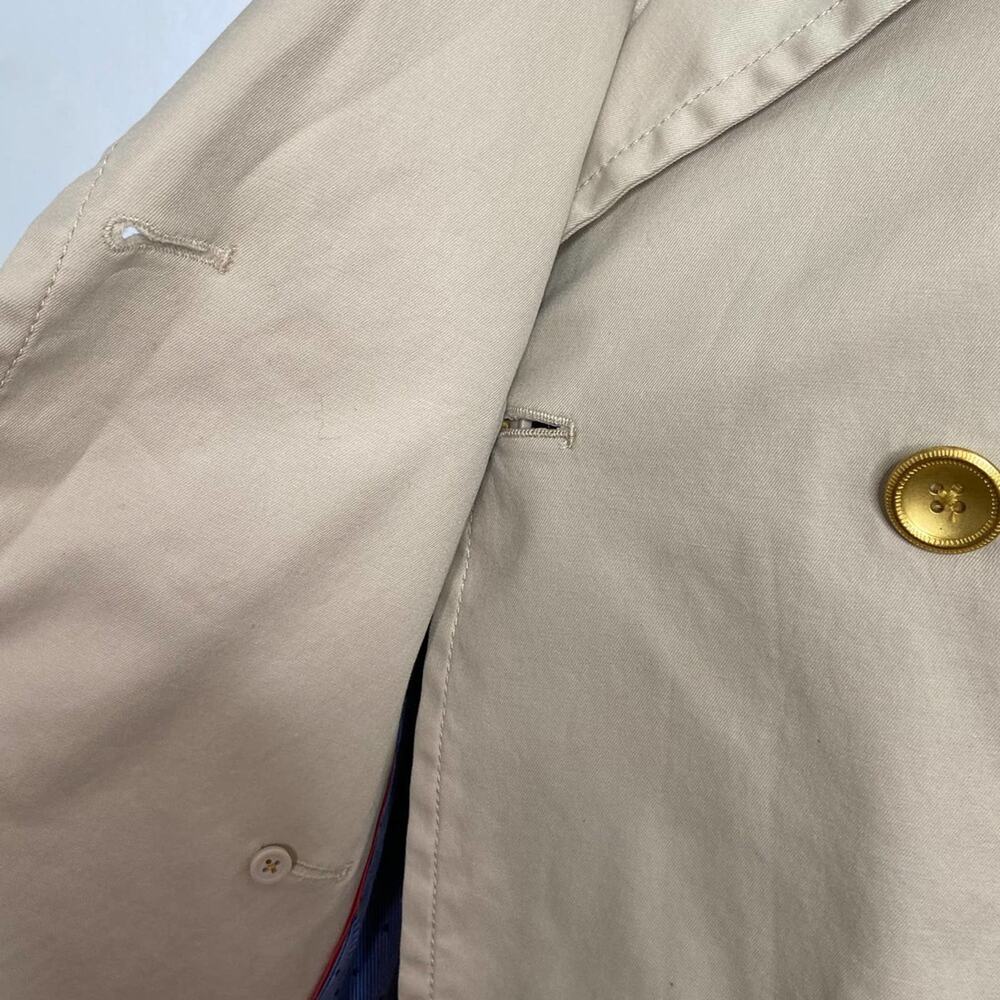 Anthropologie Cartonnier Alderley Pea Coat Tan Jacket Pleated Boho Size 2 - Picture 9 of 14